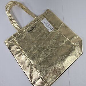 NWT Marc Jacobs Fragrances Large Gold Metallic Holiday Gift Tote NEW